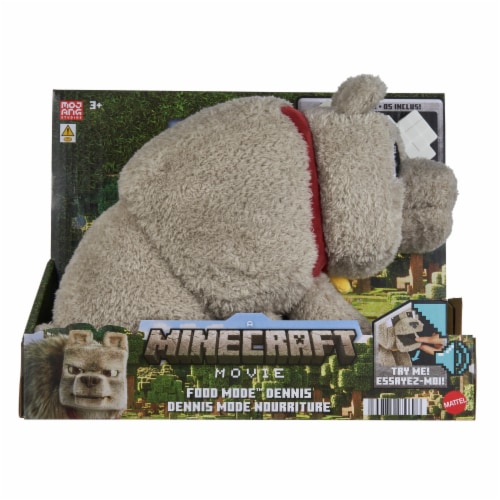 Mattel Minecraft Food Mode™ Dennis the Wolf Plush Perspective: front