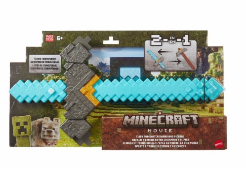 ​Mattel Minecraft Sword and Pickaxe 2-in-1 Toy Perspective: front