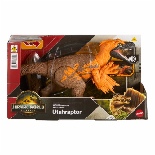 Mattel® Jurassic World Wild Roar Utahraptor Perspective: front