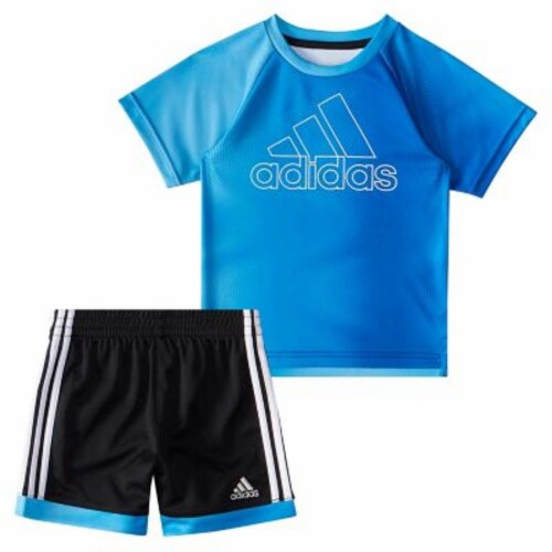 adidas 2 Piece Printed Logo T Shirt And Short Set Blue 18 Month Harris Teeter