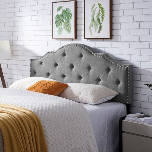 Sharon Contemporary Upholstered Queen/Full Headboard charcoal gray, 1 ...