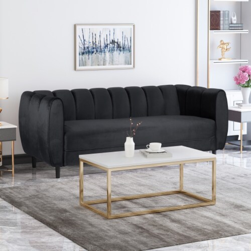 Karimah modern velvet 3 seater sofa discount