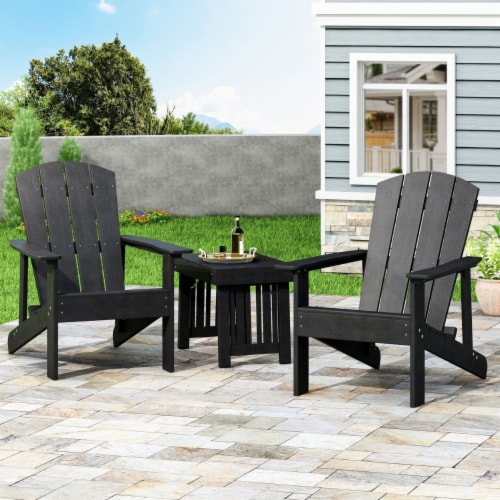 Anastasija Outdoor Adirondack Chairs Set of 2 black 1 unit