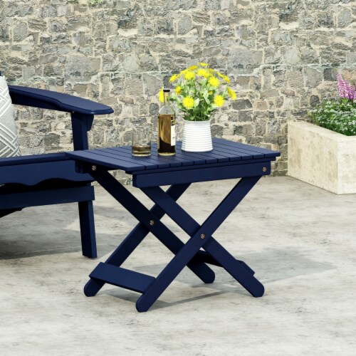 Reed Outdoor Folding Side Table navy blue 1 unit Dillons Food