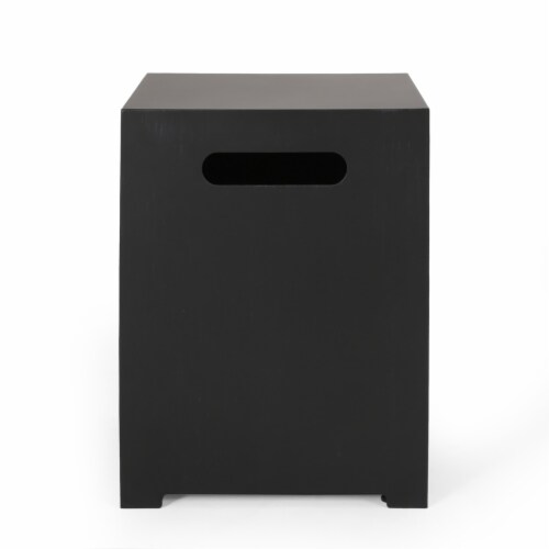 Jasmine Outdoor Iron Tank Holder Side Table dark gray Perspective: front