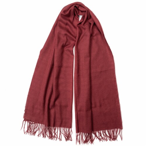 Collection 18 Solid Feather Soft Oblong Scarf - Red Perspective: front