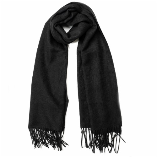 Collection 18 Solid Feather Soft Oblong Scarf - Black Perspective: front