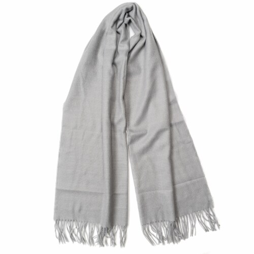 Collection 18 Solid Feather Soft Oblong Scarf - Gray Perspective: front