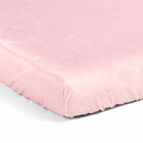 Solid Textured Linen Soft & Plush Fitted Crib Sheet Pink Single 28X52X9 ...