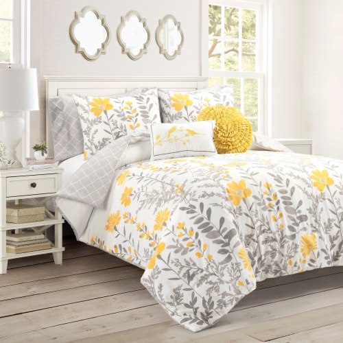 Yellow and gray on sale queen comforter set