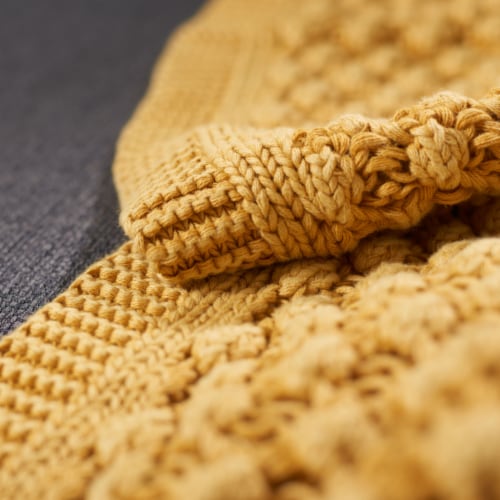 Safavieh Larza Mustard Yellow Throw Perspective: front