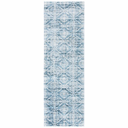 Safavieh Martha Stewart Isabella Floor Runner Rug - Denim Blue/Ivory Perspective: front