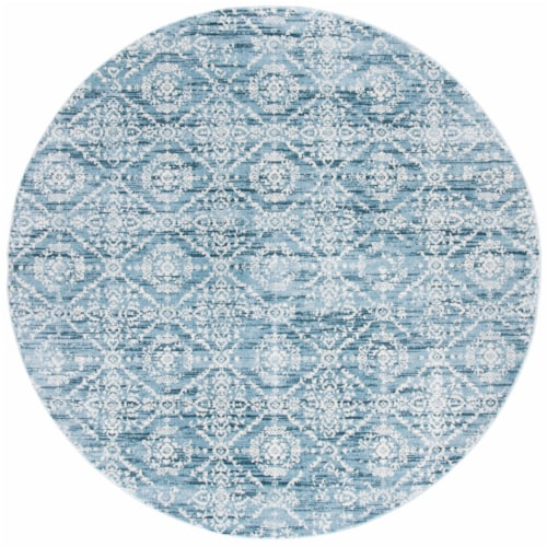Safavieh Martha Stewart Isabella Round Rug - Denim Blue/Ivory Perspective: front