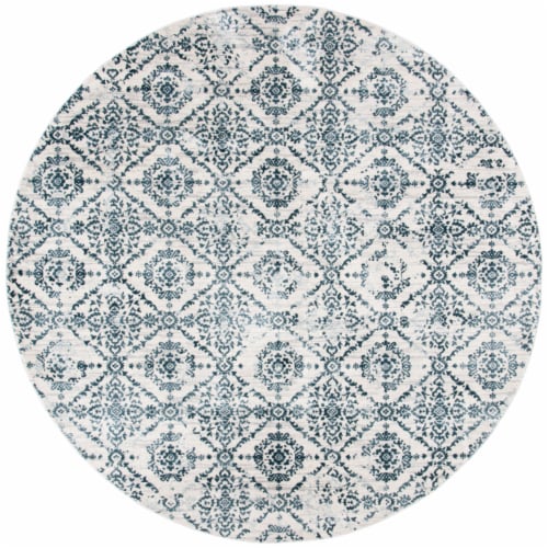 Safavieh Martha Stewart Collection Isabella Round Rug - Navy/Ivory Perspective: front