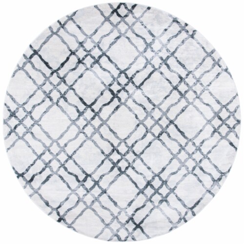 Martha Stewart Isabella Round Rug - Ivory/Gray Perspective: front