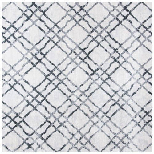 Martha Stewart Isabella Square Rug - Ivory/Gray Perspective: front