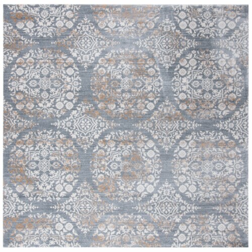 Martha Stewart Isabella Square Rug - Silver/Ivory Perspective: front