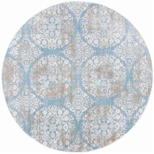 Safavieh Martha Stewart Isabella Round Rug - Denim Blue/Ivory Perspective: front