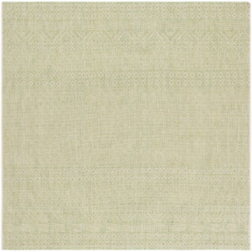 SAFAVIEH Outdoor CY6235-21812 Courtyard Beige / Green Rug 4' square Perspective: front
