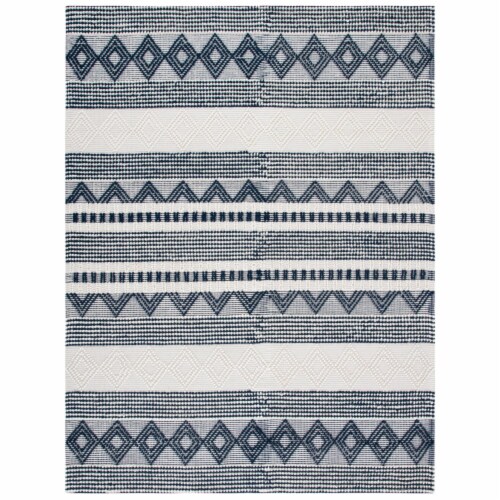 SAFAVIEH Natura NAT102N Handwoven Navy / Ivory Rug 8' x 10' Perspective: front