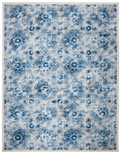 Martha Stewart Brentwood Rug - Cream Blue Perspective: front