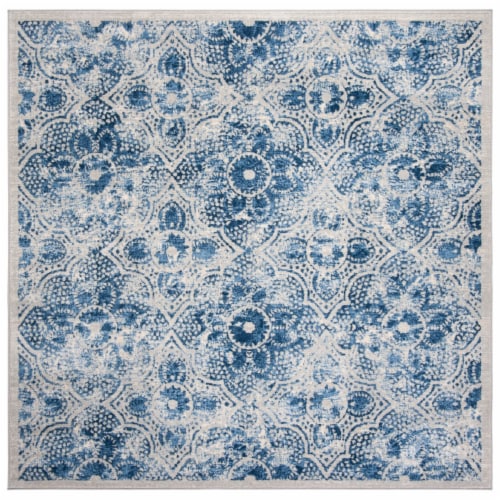 Safavieh Martha Stewart Brentwood Square Accent Rug - Cream/Blue Perspective: front