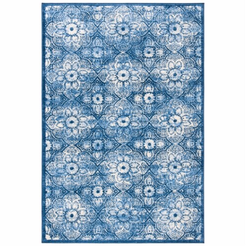 Martha Stewart Brentwood Area Rug - Navy / Creme Perspective: front