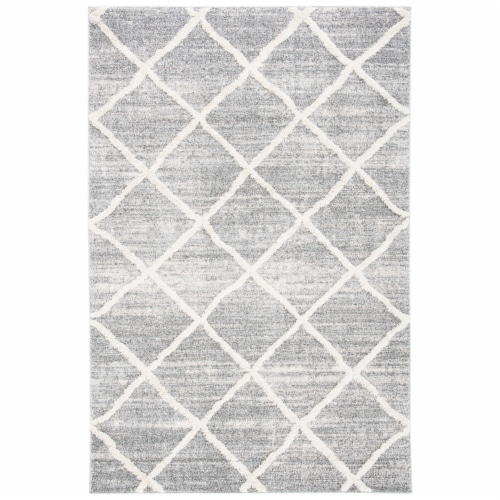 Martha Stewart Collection Lucia Shag Accent Rug - White/Light Gray Perspective: front