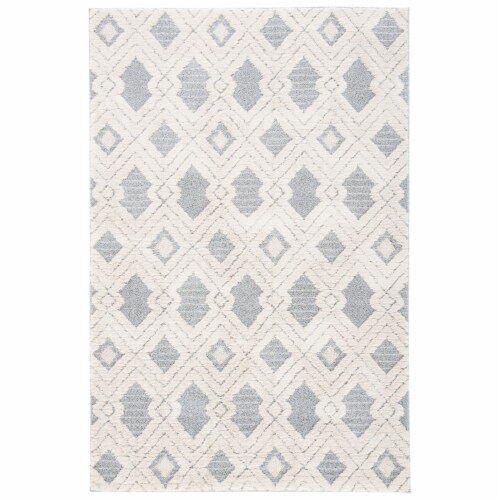 Martha Stewart Collection Lucia Shag Geometric Accent Rug - White/Light Gray Perspective: front
