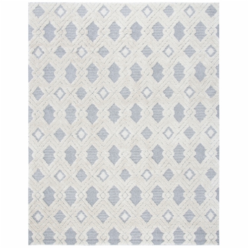 Martha Stewart Collection Lucia Shag Area Rug - White/Light Gray Perspective: front
