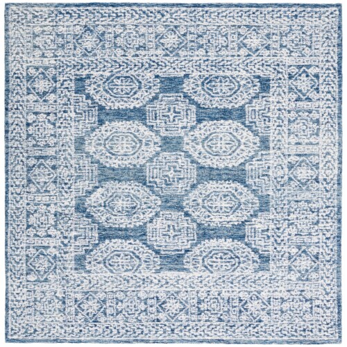 SAFAVIEH Metro MET803M Handmade Natural / Blue Rug 6' square Perspective: front