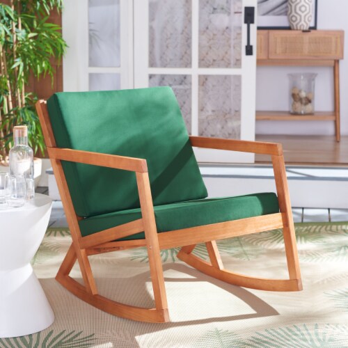 SAFAVIEH Outdoor Collection Vernon Rocking Chair Natural Green