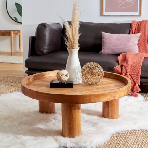 SAFAVIEH Meek 3 Leg Round Coffee Table Natural 43.3
