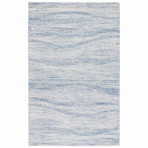 SAFAVIEH Metro MET995M Handmade Blue / Ivory Rug 6' x 9' Perspective: front