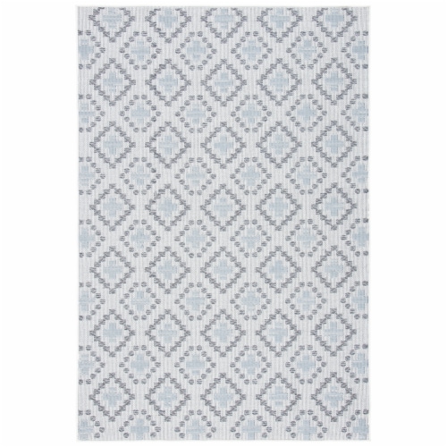 Martha Stewart Courtyard Indoor Outdoor Area Rug - Ivory / Grey Perspective: front
