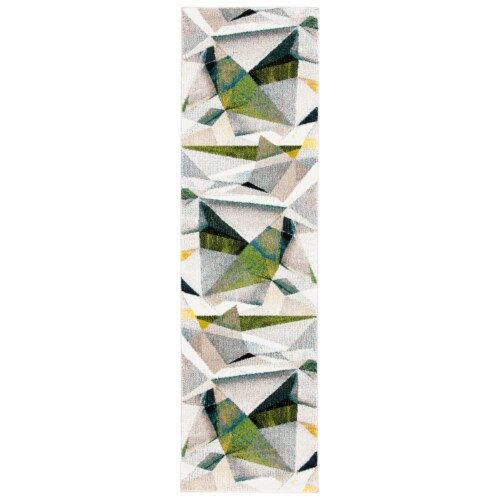SAFAVIEH Porcello Collection PRL6940B Ivory / Green Rug 2' 3 x 8' Perspective: front