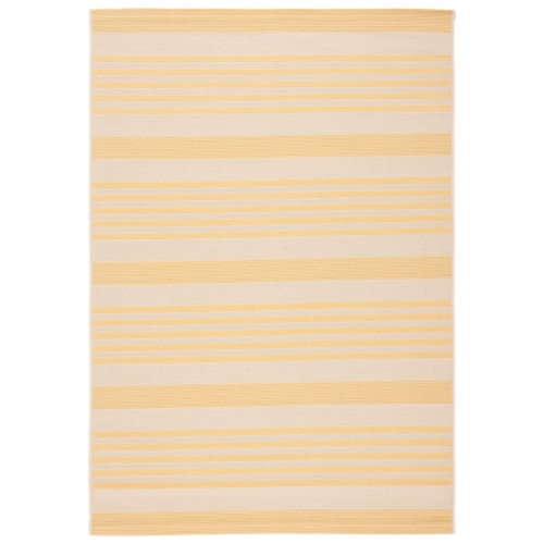 SAFAVIEH Indoor Outdoor CY6062-306 Courtyard Gold / Beige Rug 4' x 5' 7 Perspective: front