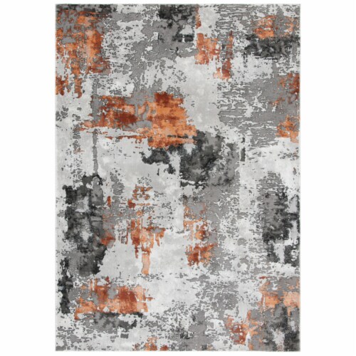 Orange and grey rug discount