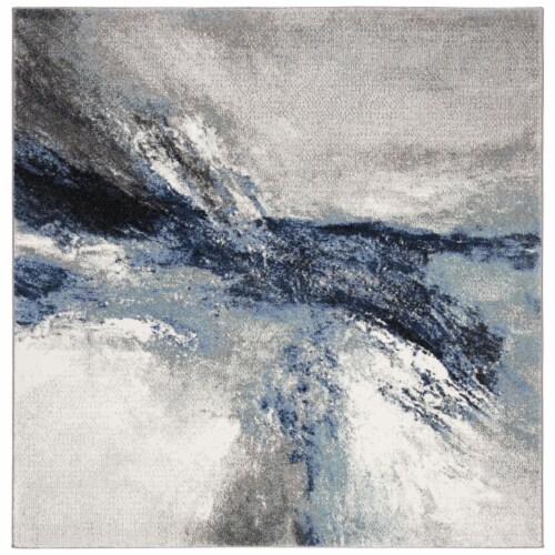 SAFAVIEH Galaxy Collection GAL117M Blue / Grey Rug 9' square Perspective: front