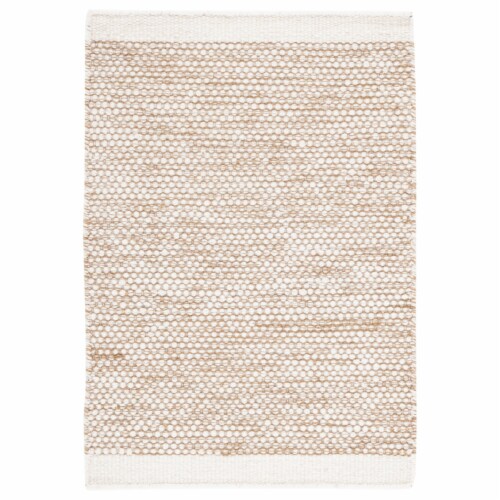 SAFAVIEH Natura NAT776E Handwoven Taupe / Ivory Rug 6' round Perspective: front
