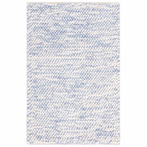 SAFAVIEH Natura NAT182M Handmade Blue / Ivory Rug 3' x 5' Perspective: front