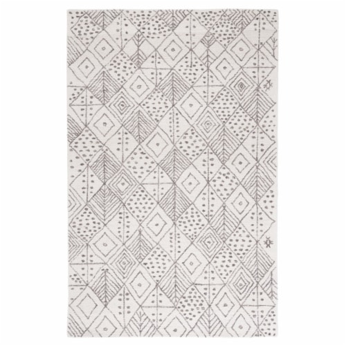 SAFAVIEH Casablanca CSB160T Handmade Ivory / Brown Rug 6' round Perspective: front