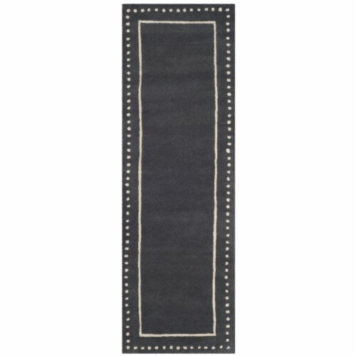 SAFAVIEH Bella BEL151X Handmade Dark Grey / Ivory Rug 2' 3  x 8' Perspective: front