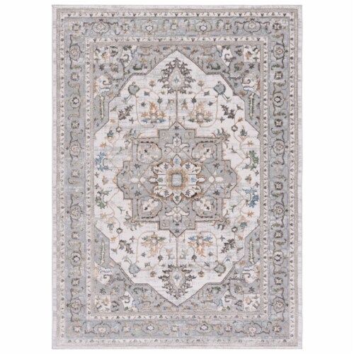 SAFAVIEH Bel Air Collection BLA242F Grey / Light Grey Rug 4' 5  x 6' 5 Perspective: front