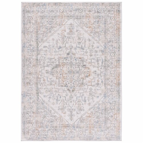 SAFAVIEH Bel Air Collection BLA244A Ivory / Grey Rug 2' 2  x 9' Perspective: front