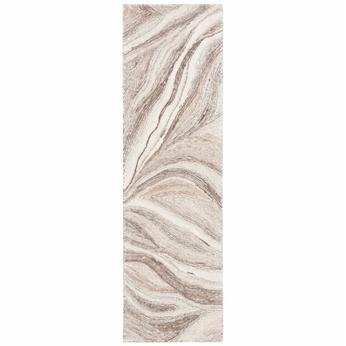 SAFAVIEH Metro MET505T Handmade Ivory / Brown Rug 2' 3  x 6' Perspective: front