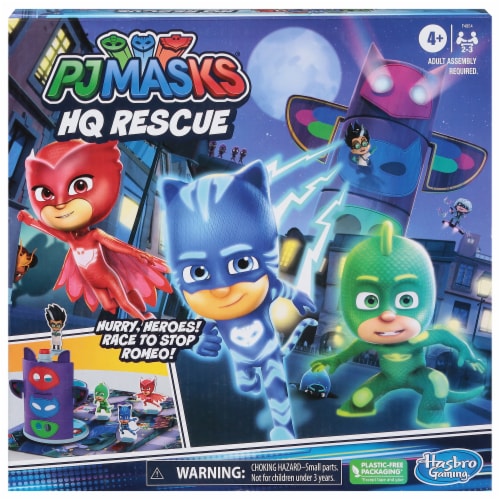 PJ Masks HQ Rescue Board Game for Kids Ages 4+ Fun Preschool Game, Includes  3D Plastic Tower