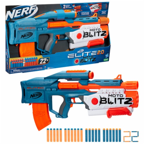 Connect 4 Blast! Game; Powered by Nerf; Includes Nerf Blasters and Nerf  Foam Darts; Game for Children Aged 8 and Up