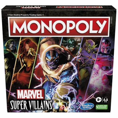 MONOPOLY Marvel Super Villains Edition Board Game for Families and Kids Ages 8 and Up 1 each Foods Co