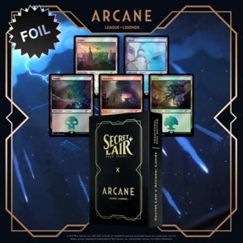 Magic The Gathering Secret Lair Premium Foil Edition Arcane League of Legends Lands, 1 each